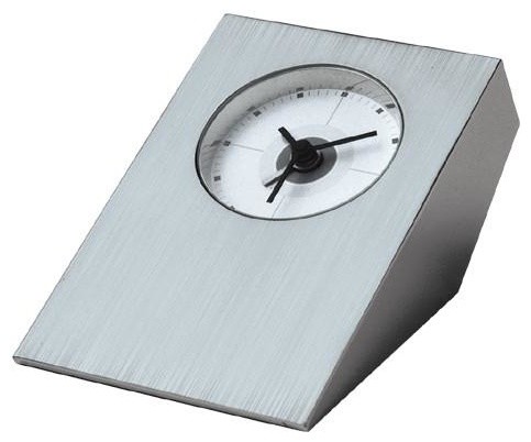 Visol Tracker Brushed Nickel Desk Clock Contemporary Desk And