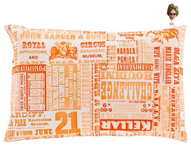 Surya Mind Games Orange Pillow Kit Contemporary Decorative