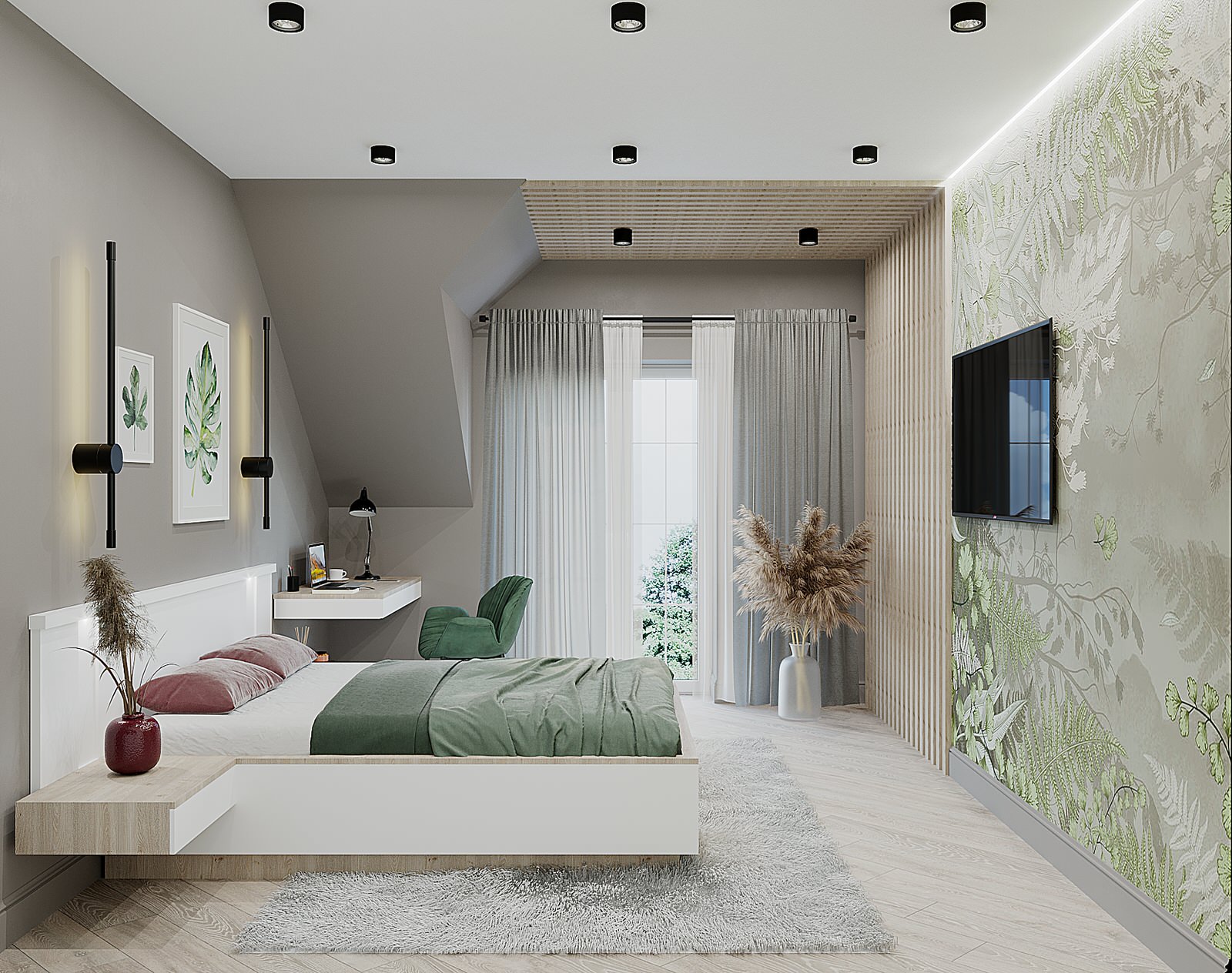 Спальня для молодой пары в ЭКО-стиле
