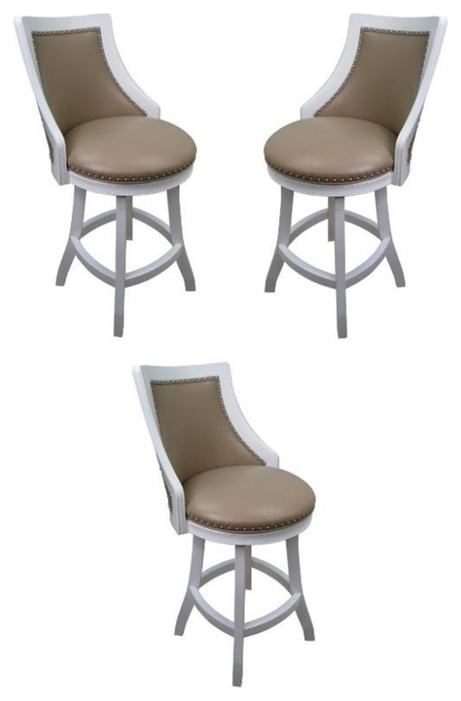 Home Square 26" Swivel Wood Counter Stool in Avanti Bronze Set of 2