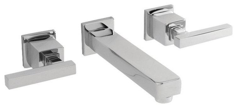 Newport Brass 3-2031 Cube 2 Double Handle Widespread Lavatory - Polished Chrome