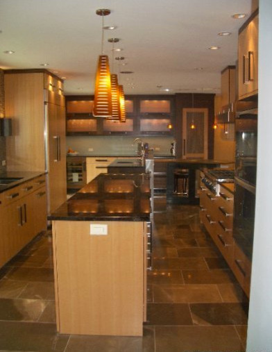 Example of a transitional kitchen design in Denver