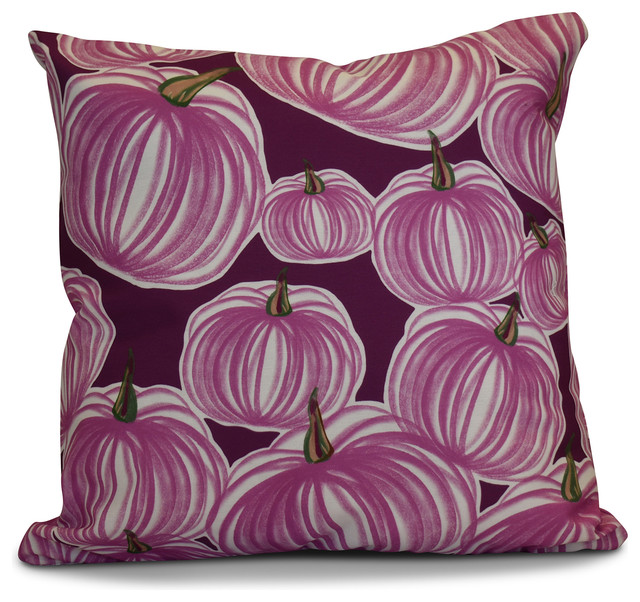 Pumpkins-A-Plenty Geometric Print Pillow, Purple, 26"x26"