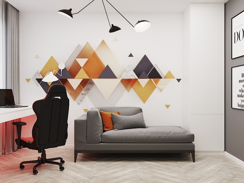 Интерьер квартиры в оранжевом цвете