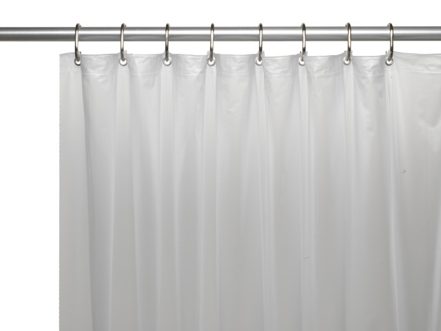 Shower Stall Sized Mildew Resistant 10 Gauge Vinyl Curtain Liner Traditional Curtains By Carnation Home Fashions Houzz Vinyl Shower Curtain Liner, Shower Curtain Stall Liner