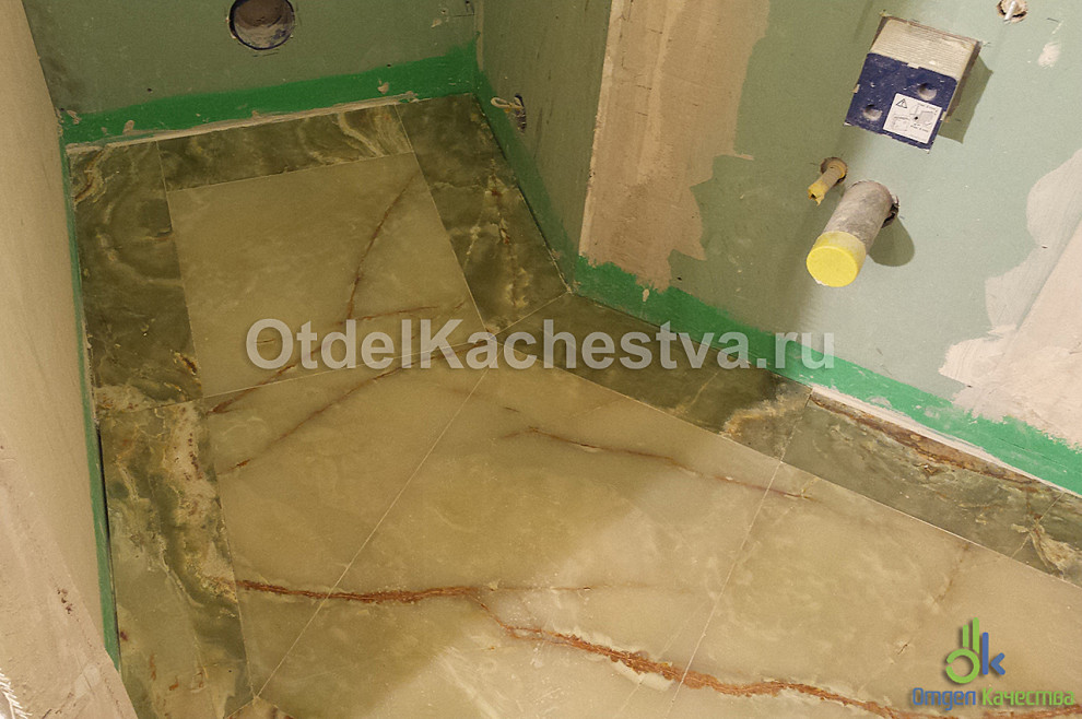 Укладка мрамора в санузле