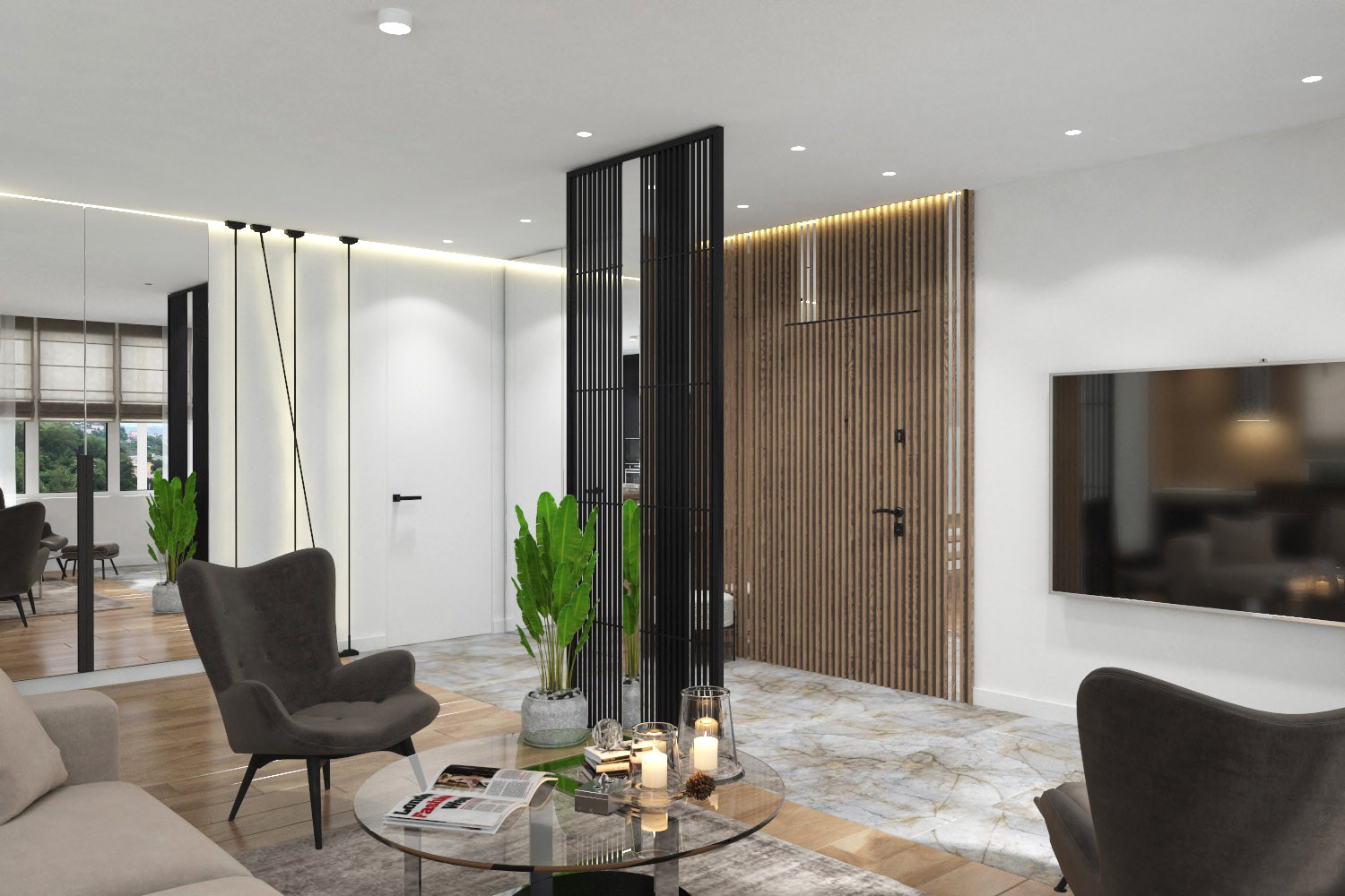 Гостиная в загородном коттедже