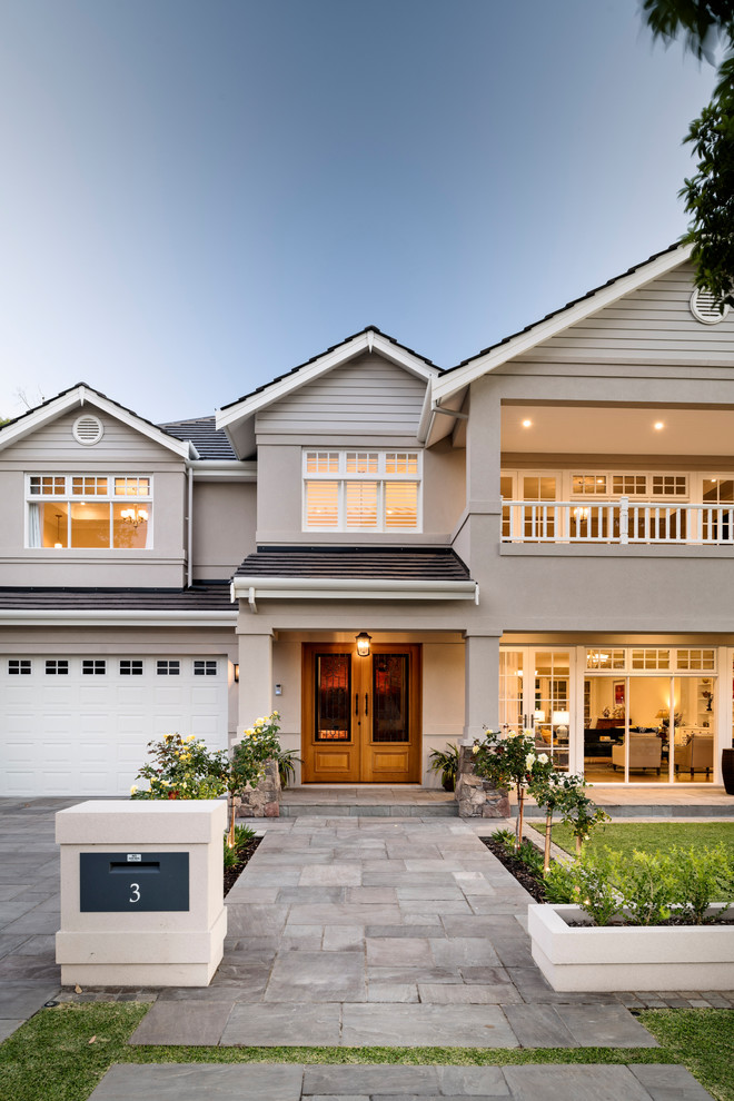 Beach style two-storey house exterior in Perth.