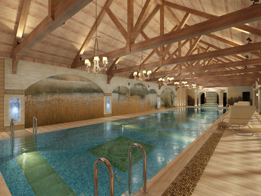 Бассейн в натуральном стиле.