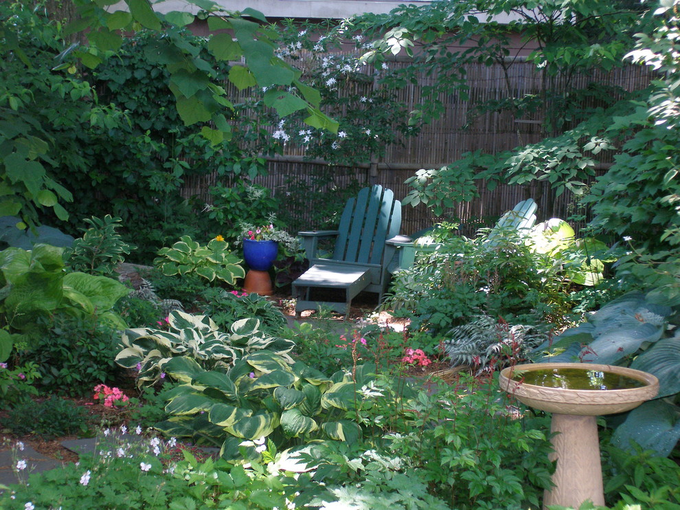 Photo of an eclectic garden in Boston.