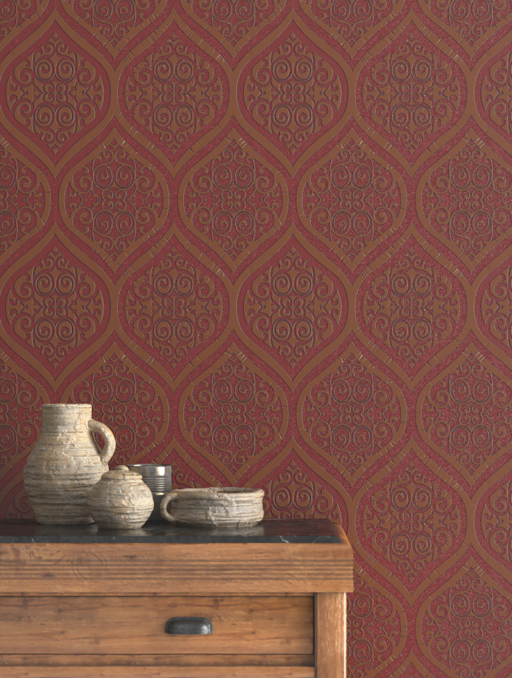 Гипсовые обои Wallcrusta в интерьере