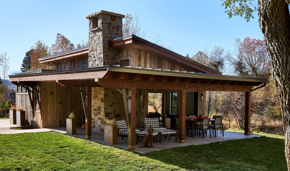 Inspiration for a rustic exterior home remodel in Denver