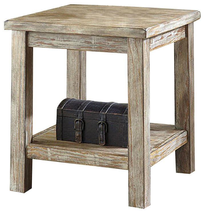 Rustic Accents End Table, Distressed Bisque