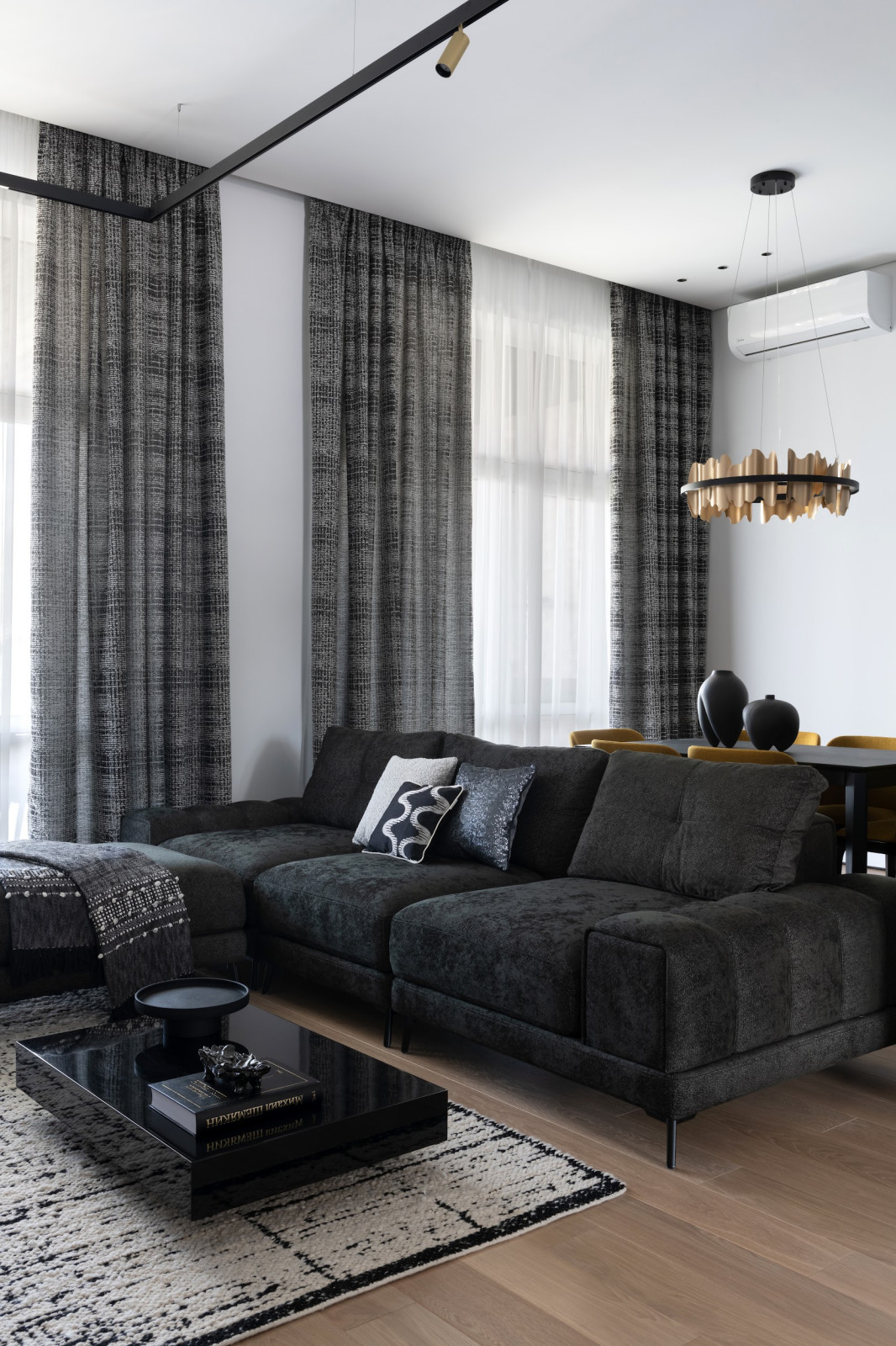 Частный дом в черно-белом цвете