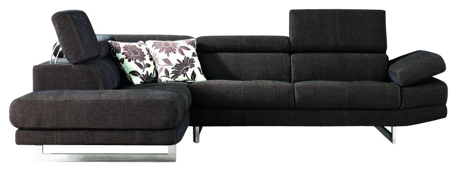 Carol Dark Brown Fabric Sectional Sofa