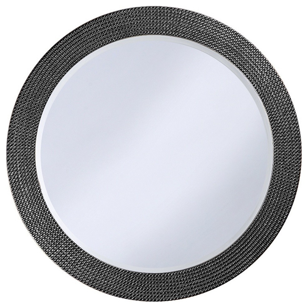 Lancelot Charcoal Gray Round Mirror