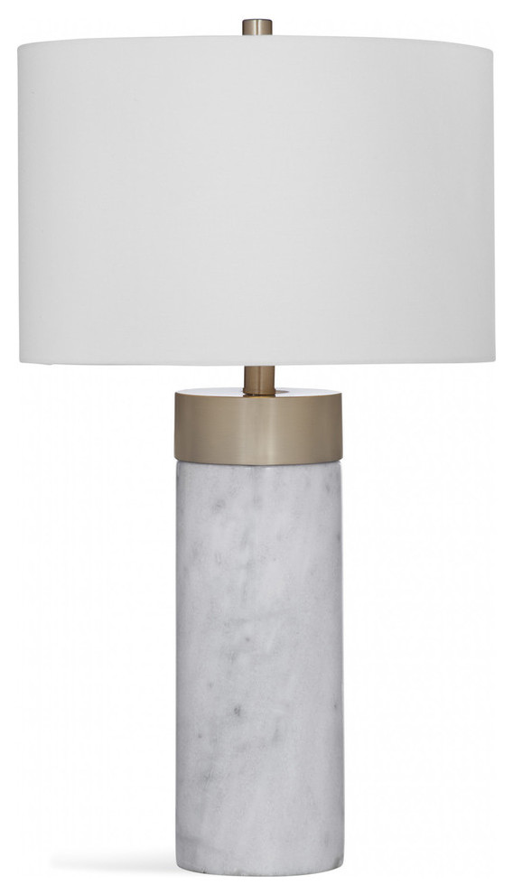 Bassett Mirror Jocelyn Marble Table Lamp With White Finish L3324TEC