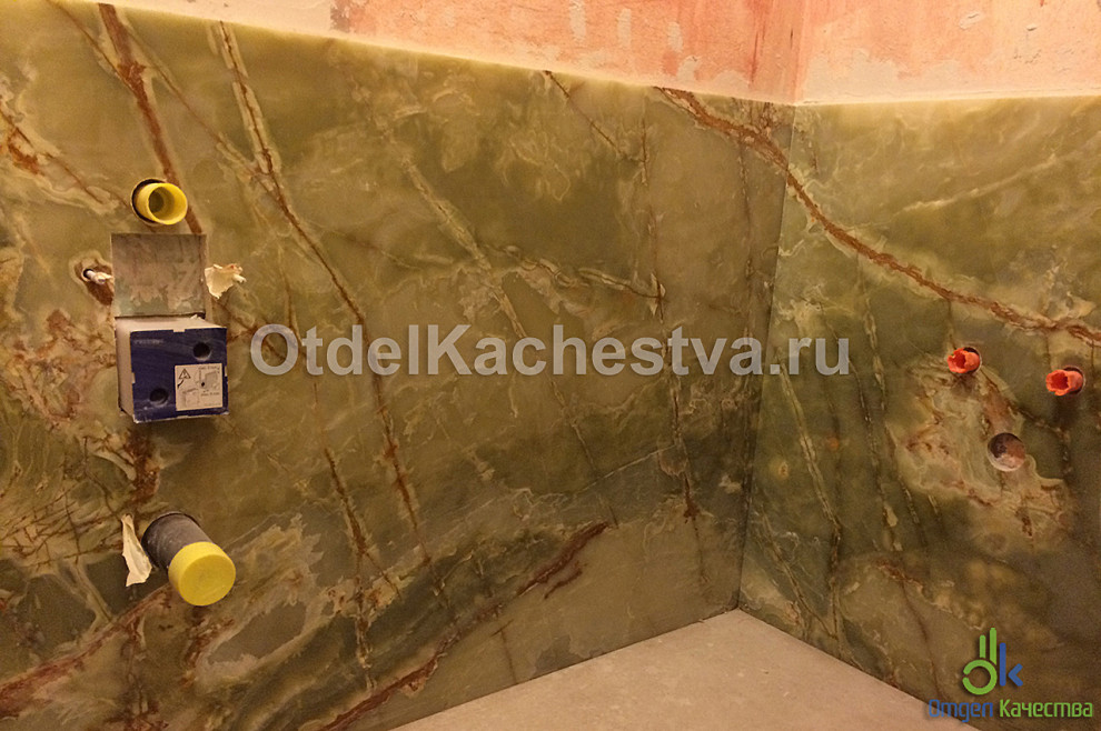 Укладка мрамора в санузле