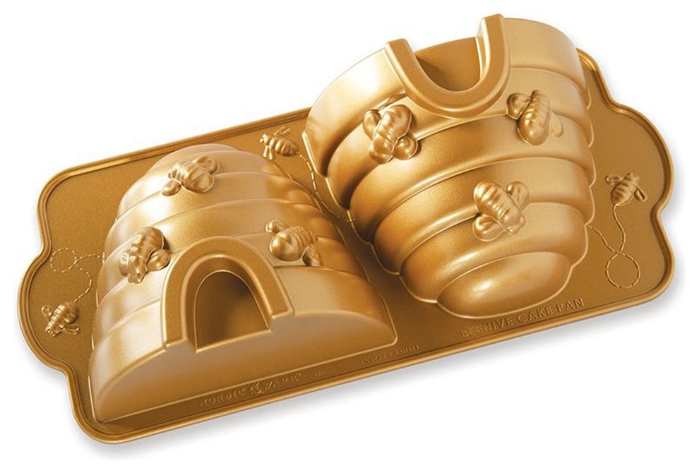 Nordic Ware Gold Cast Aluminum 10 Cup Beehive Cake Pan - Traditional ...