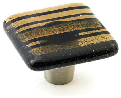 Stripe Unique Hand Made Art Glass Cabinet Hardware Knobs And