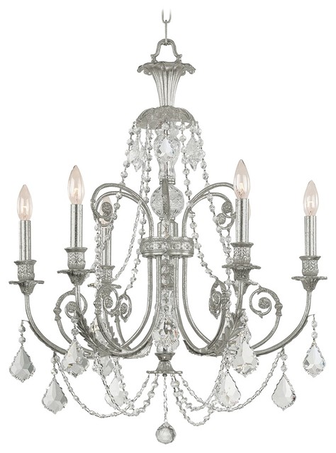 Crystorama Regis Collection Old Silver 26&quot; Wide Chandelier