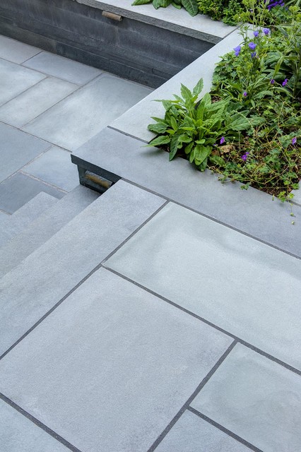 Brookline Modern Front Yard traditional-courtyard