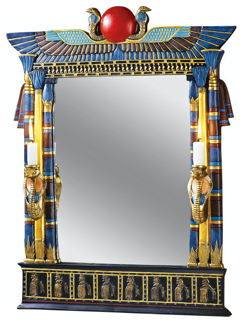 Wadjet Egyptian Wall Mirror With Cobra Sconces - Traditional - Wall Mirrors - by Design Toscano ...