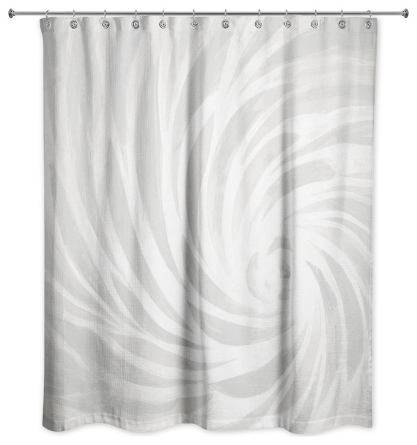 Light Gray Calming Vortex 71x74 Shower, Calming Shower Curtains