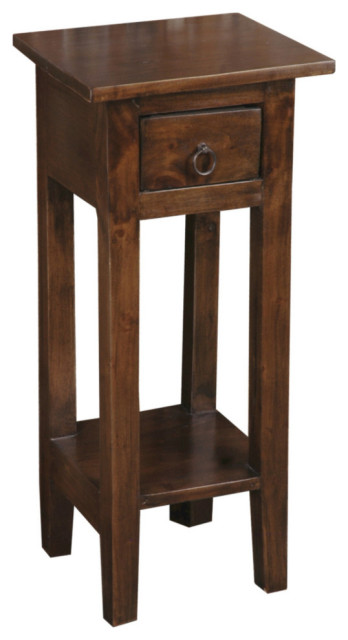 Java Side Table Traditional Sunset Trading Cottage Narrow Side Table, Java Brown - Transitional ...