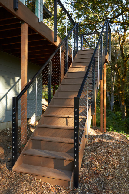 Portland DesignRail&reg; with Stainless Steel Pickets contemporary-terrace