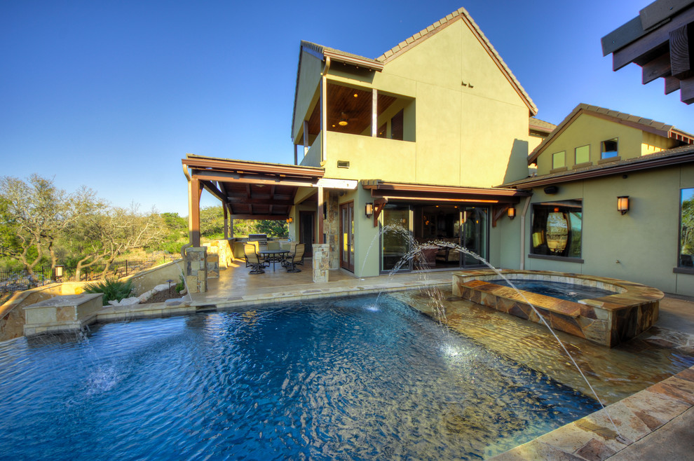 Pool - rustic pool idea in Austin
