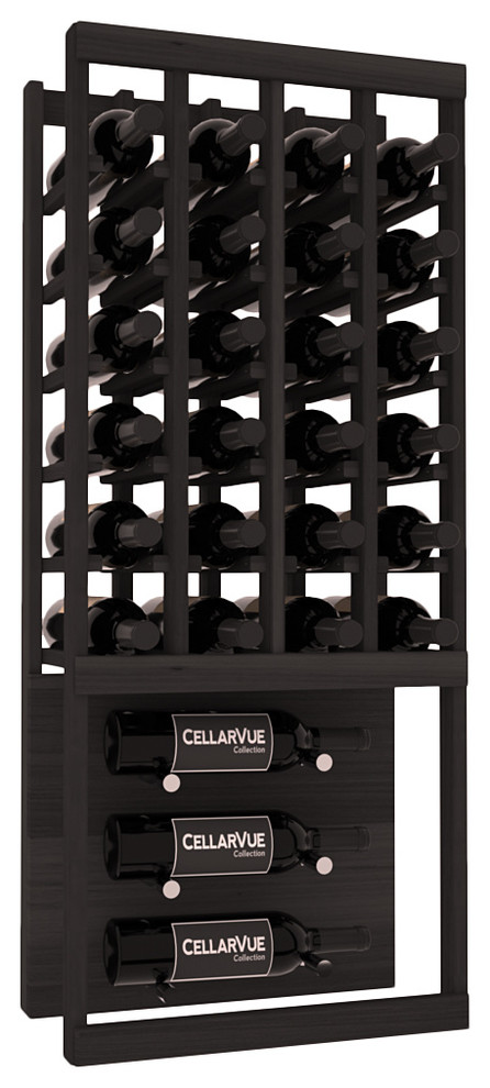 CellarVue Redwood Showcase Wine Rack, Unstained, Black Stain