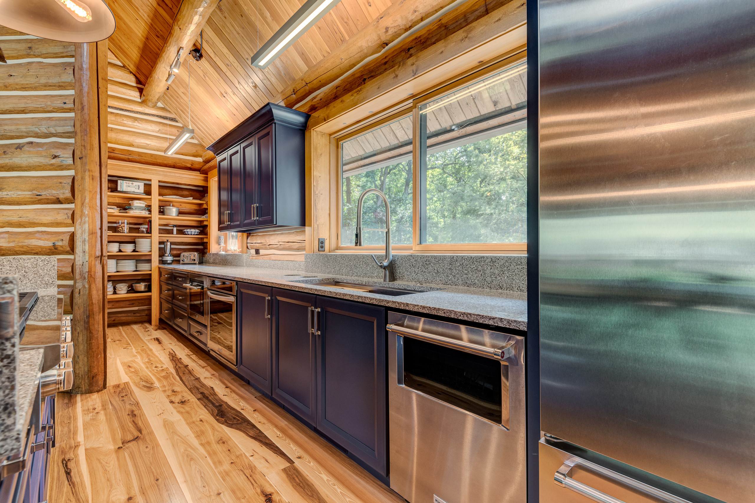 Modern Log Cabin Kitchen