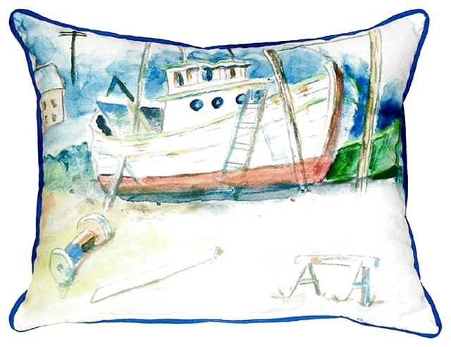 Old Boat Indoor Outdoor Pillow Beach Style Outdoor Cushions