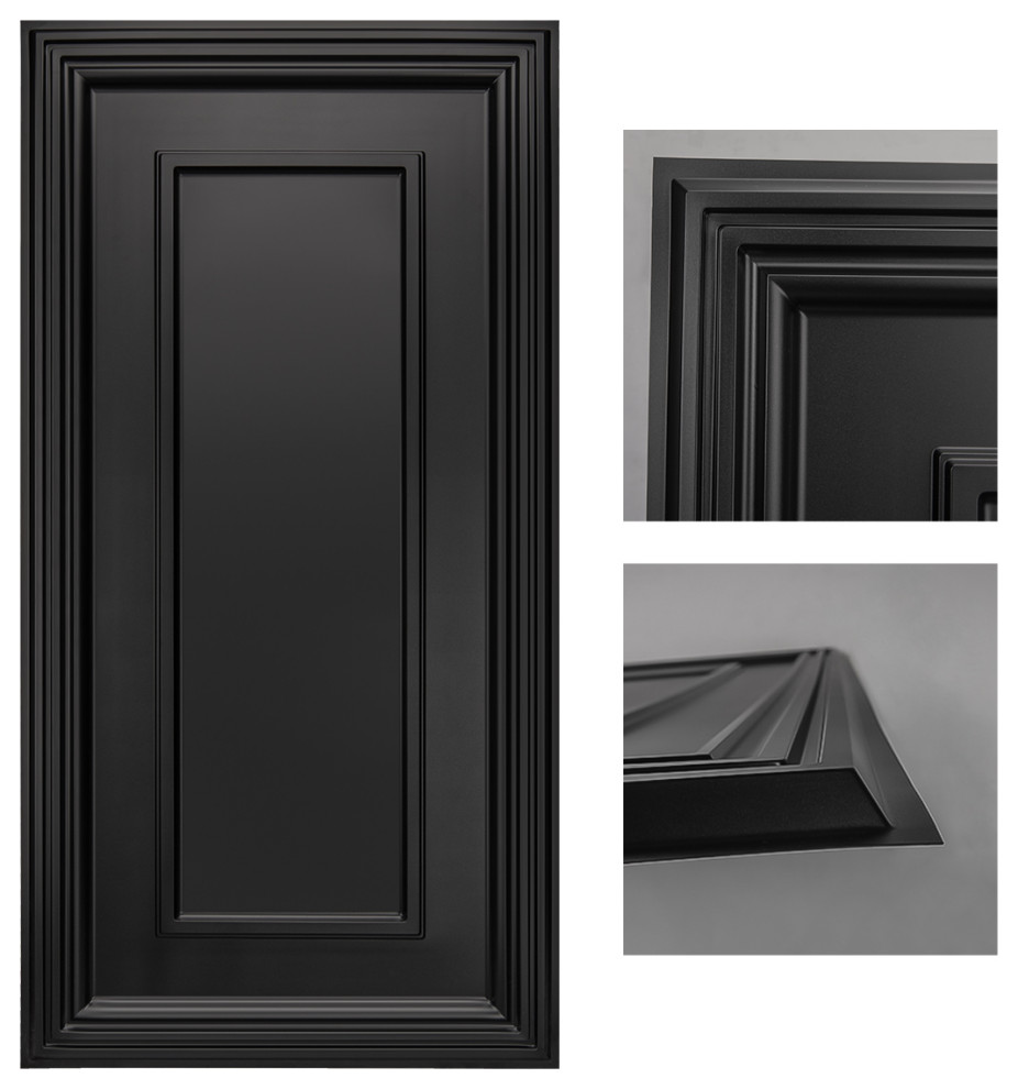 4'x2' Drop-In PVC Ceiling Tile, White, Black, 47.83"x23.82"x0.02"