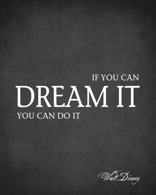 If You Can Dream It You Can Do It (Walt Disney Quote), 18" x 22" premium wall de