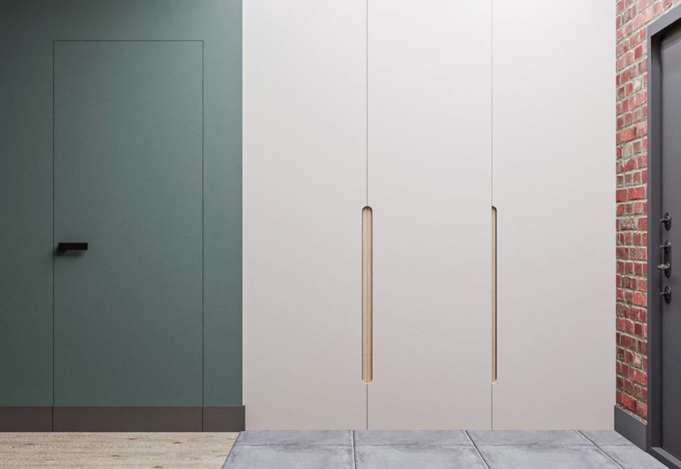 Дизайн-проект прихожей в эко стиле и лофте в квартире во Владивостоке