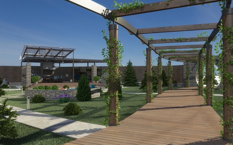 Ландшафтный дизайн участка на берегу залива