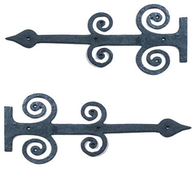 2 False Hinge Fronts Door Decor 5.5" Strap Wrought Iron Gate Bracket Metal Plate 