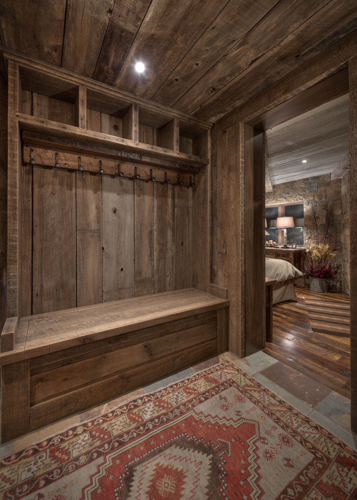 Mountain style entryway photo in Denver