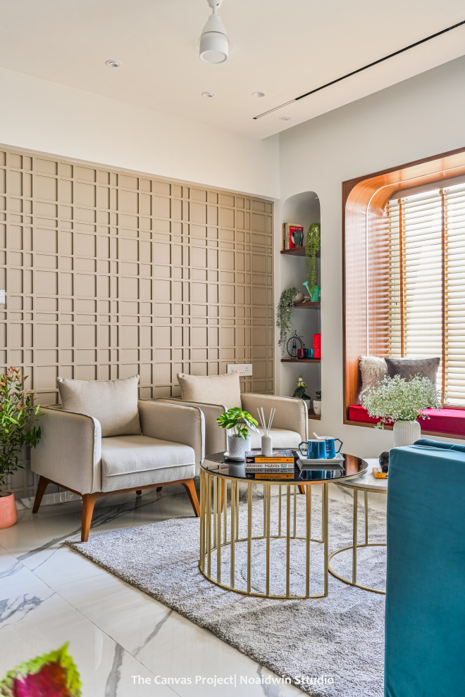 Inspiration for a contemporary living room in Pune.