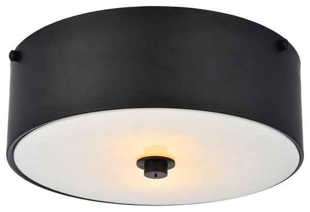Elegant Living District Hazen 2 Light 12 Flat Black Flush Mount