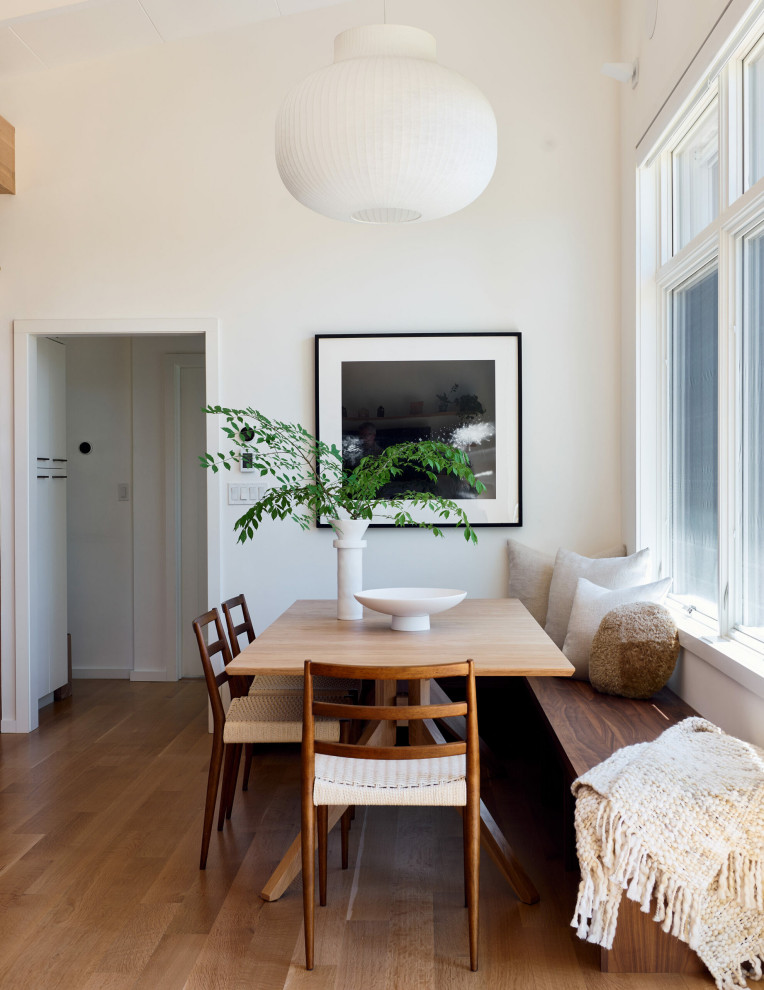 Mid-century modern home design photo in Boston