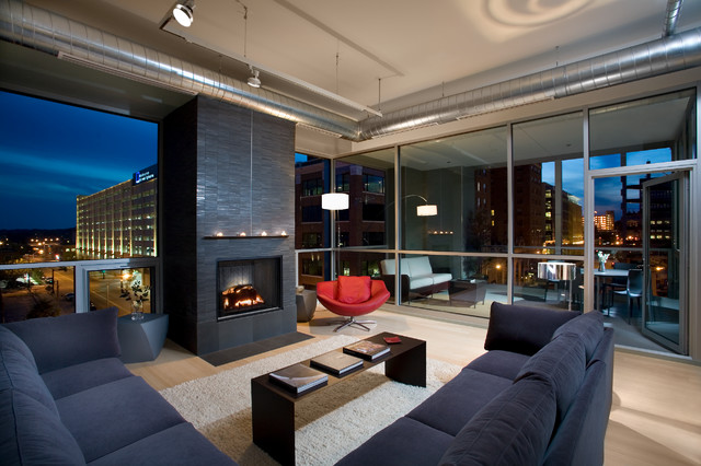 Des Moines Loft industrial-wohnbereich