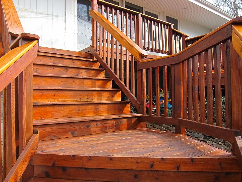 Mid-sized transitional backyard deck photo in DC Metro