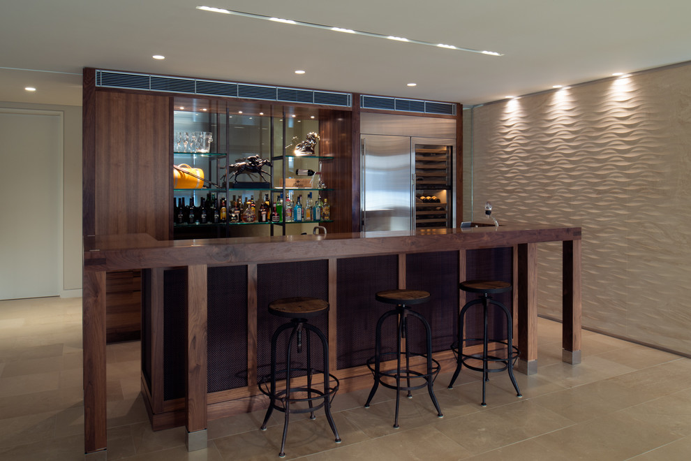 Inspiration for a large contemporary home bar in Sydney.