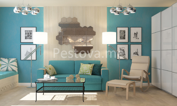 Дизайн двухкомнатной квартиры в ЖК Царская Столица