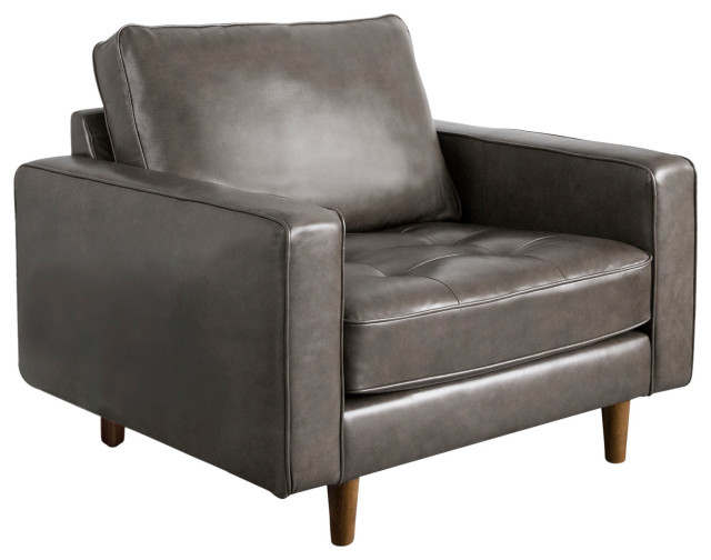 Hammond Mid Century Leather Armchair, Abbyson Leather Quality