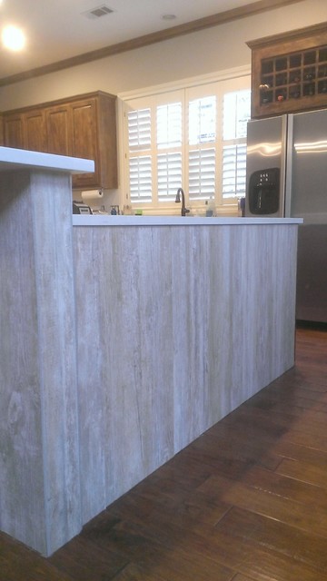 KITCHEN - Bar Kick Space - 8" x 48" Barn Wood Panel Tile - Contemporary