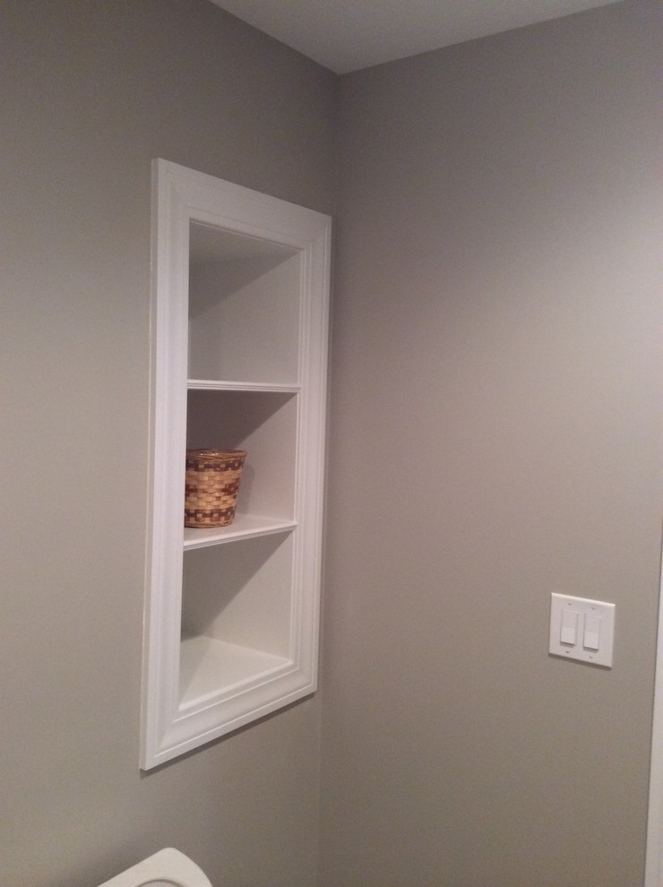 Example of a transitional basement design in Detroit
